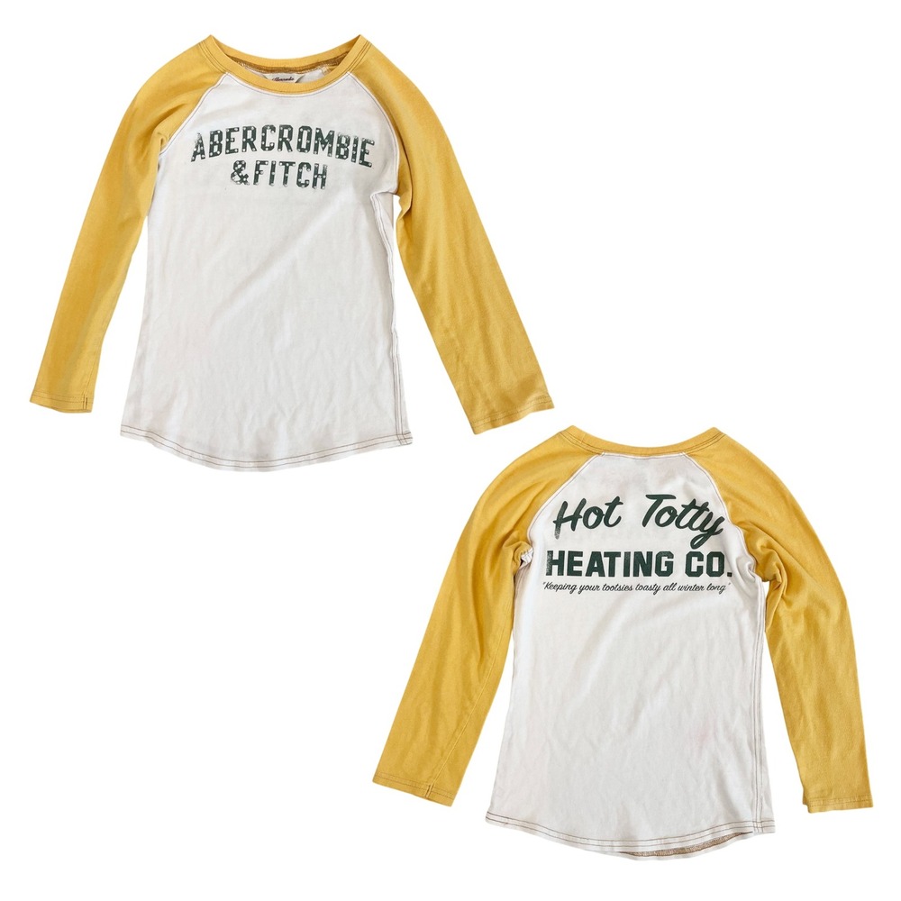 Vintage Abercrombie & Fitch Raglan Baby Tee Hot Totty Rhinestone Size Medium